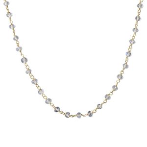 Necklace, rainbow moonstone (natural) and gold-finished sterling silver, 3.5-4mm hand-cut faceted rondelle, 18 inches with S-hook clasp. Sold individually.