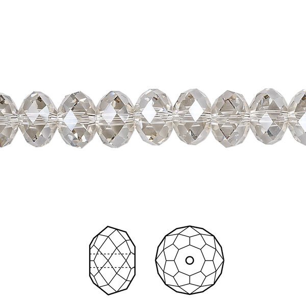 Bead 12pk crystal silver shade, Crystal Passions® 8x6mm rondelle 5040 image number 0