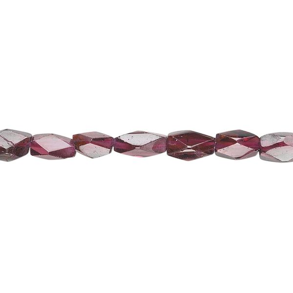 Garnet 1pkg1, hand-cut faceted brick bead 15.5-16 inch 7x4mm image number 0