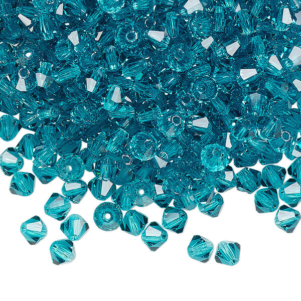 Bead 720pk blue zircon, Preciosa Czech crystal 4mm bicone image number 0
