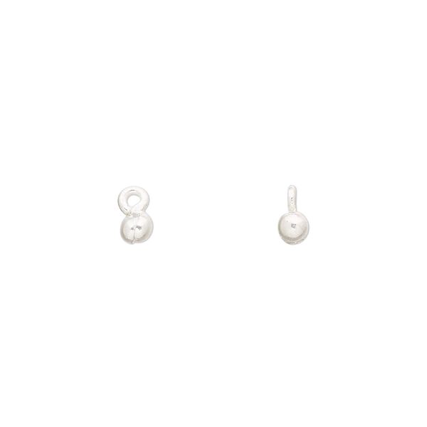 Drop, sterling silver, 3mm round. Sold per pkg of 36. image number 0