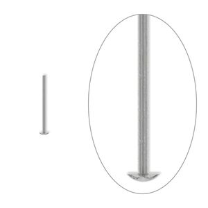 Head pin, antique silver-plated brass, 1/2 inch, 21 gauge. Sold per pkg of 100.