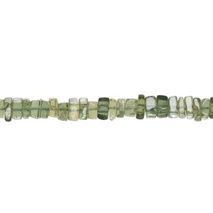 Green apatite 1pkg1, hand-cut square rondelle bead natural 8 inch 4x1mm-5x2mm