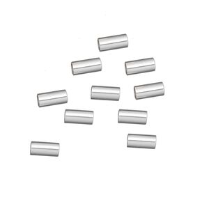 Crimp, sterling silver, 6x3mm smooth cut tube, 2.5mm inside diameter. Sold per pkg of 10.
