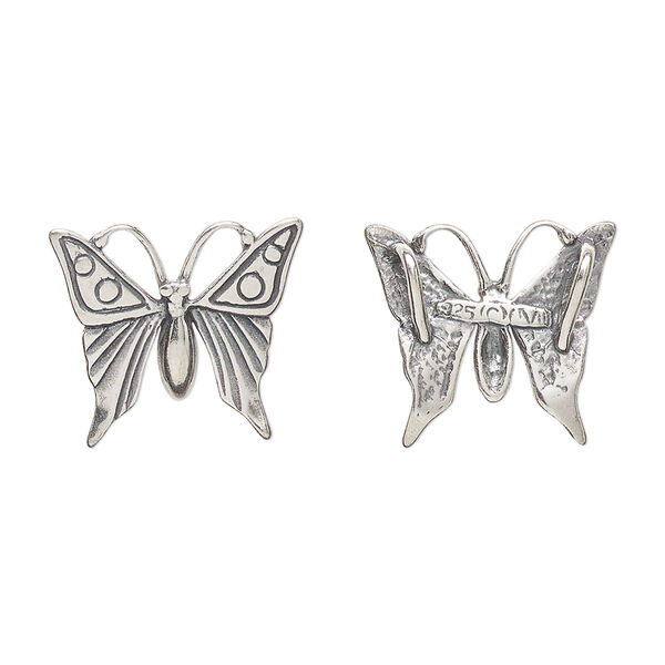 Pendant slide sterling silver 1pk 15x14.5mm butterfly image number 0