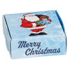 Box, paper, multicolored, 3x3x1-inch unassembled square with Santa Claus and snowflakes. Sold per pkg of 10. image number 0