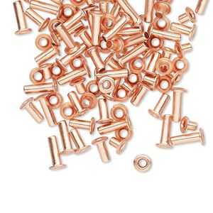 Eyelet mix, copper, 3.5x3mm-7x3.5mm with 1.4mm inside diameter, fits 2mm hole. Sold per pkg of 100.
