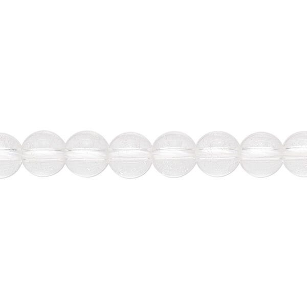 Bead, quartz crystal (natural), 6-7mm round, B grade, Mohs hardness 7. Sold per 15" to 16" strand. image number 0