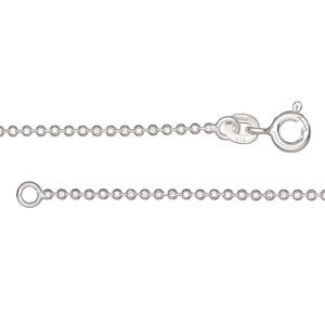 Chain 1pkg1 sterling silver ball, 1.5mm diamond-cut / springring clasp, Gossamer™ 18 inch