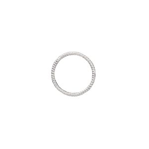 Jump ring, sterling silver, 14mm soldered twisted round, 12.3mm inside diameter, 18 gauge. Sold per pkg of 2.