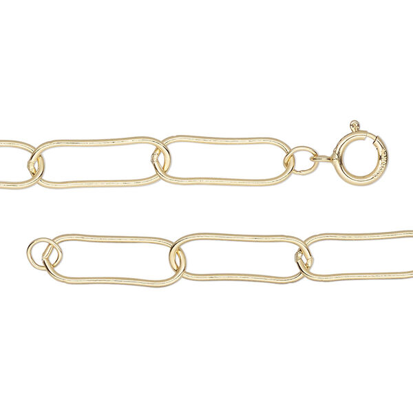 Chain, 14Kt gold-filled, 5.5mm paperclip, 20-inches with springing clasp. Sold individually. image number 0