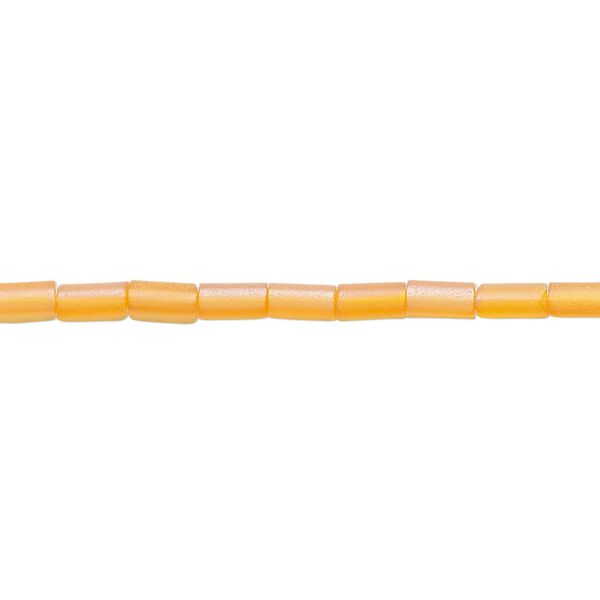 Bead, glass, translucent matte orange AB, 5x2.5mm round tube. Sold per 15-1/2 to 16-inch strand. image number 0