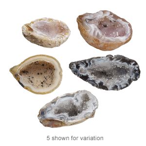Geode 1pkg2, top-drilled unfinished slice druzy focal natural 27x18mm-34x22mm
