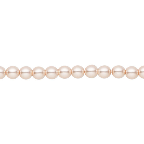 Bead, Czech pearl-coated glass druk, opaque pearl, 4mm round. Sold per 15-1/2" to 16" strand. image number 0