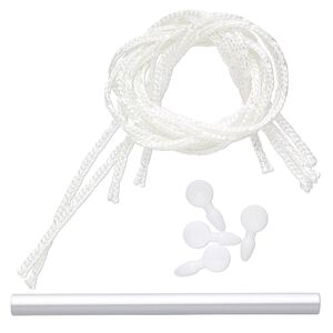 Warp, 1pkg1, Mirrix, aluminum / plastic / texsolv nylon cord, white, 8 inches with (4) 25x11.5mm pegs.