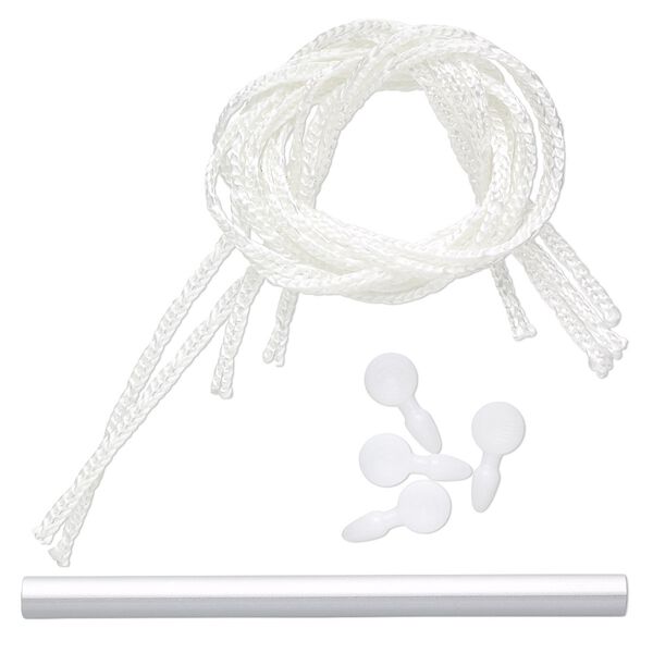 Warp, aluminum / plastic / texsolv nylon cord, white, 8 inches with (4) 25x11.5mm pegs. Sold individually. image number 0