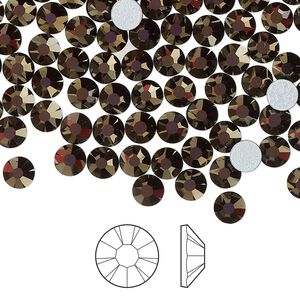 Flat back 1440pk jet odyssey foil back, Preciosa MAXIMA Czech crystal hotfix rhinestone 4.6-4.8mm chaton rose round SS20