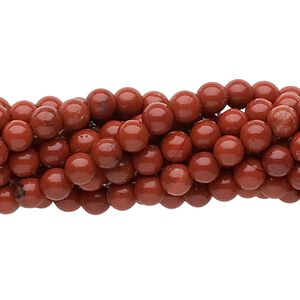 Red jasper 1pkg10, round bead natural 15.5-16 inch 4mm