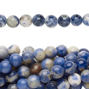 Sodalite 1pkg10, round bead natural 15.5-16 inch 6mm