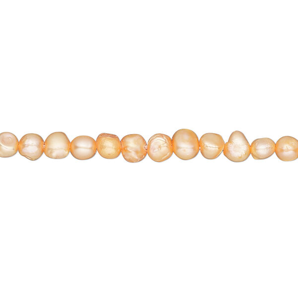 Pearl, cultured freshwater pearl (dyed), day lily, 3-4mm flat-sided potato, D grade, Mohs hardness 2-1/2 to 4. Sold per 15-inch strand, approximately 105 beads. image number 0