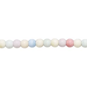 Bead, porcelain, opaque matte multicolored, 3.5mm round. Sold per 15-1/2" to 16" strand, approximately 95 to 110 beads.
