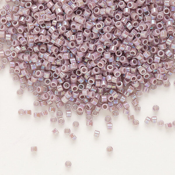 Seed bead, Delica®, glass, pkg/7.5g, #11 round, opaque rainbow mauve (DB-0158). image number 0