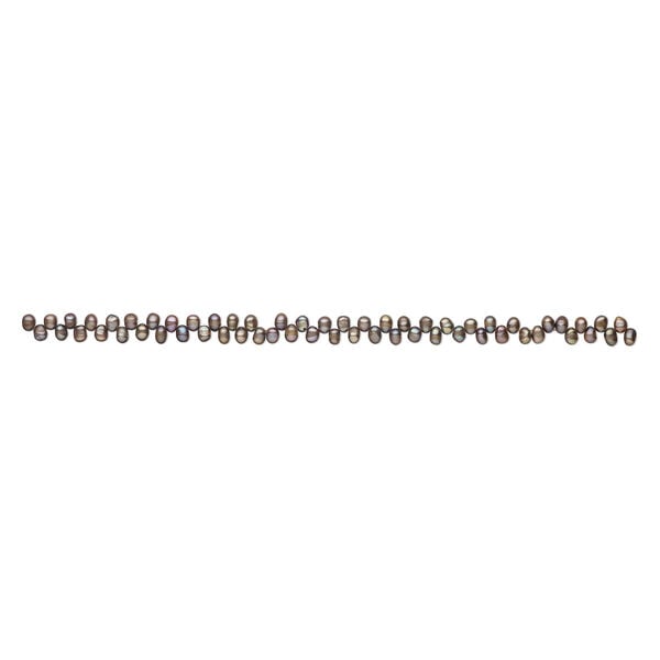Freshwater pearl 1pkg1, top-drilled rice, 15 inch copper bronze 6x5mm-7x5mm cultured image number 1