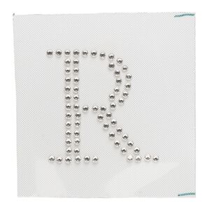 Iron-on transfer 1pk crystal clear, Preciosa Czech crystal 33.5x33mm "R"