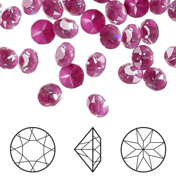 Chaton 12pk crystal orchid ignite LacquerPRO, Crystal Passions® 6.14-6.32mm round SS29 1088 image number 0