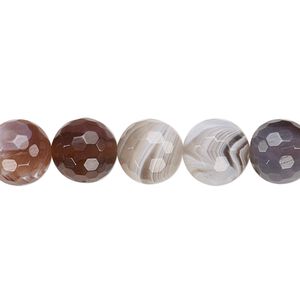 Botswana agate 1pkg1, faceted round bead natural 15.5-16 inch 10mm