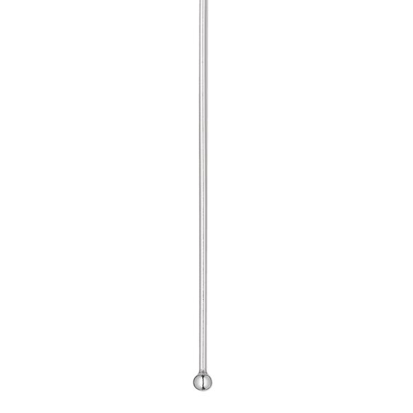 Head pin, sterling silver, 2 inches with 2mm ball, 21 gauge. Sold per pkg of 100. image number 0