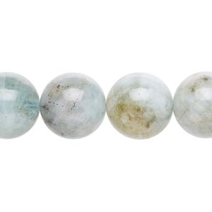 Aquamarine 1pkg1, round bead 15.5-16 inch 13-15mm