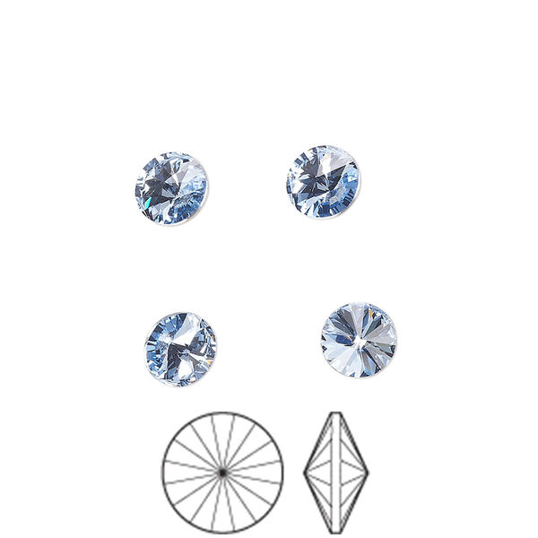 Chaton 12pk light sapphire foil back, Preciosa MAXIMA Czech crystal rhinestone 6.14-6.32mm rivoli SS29 image number 0