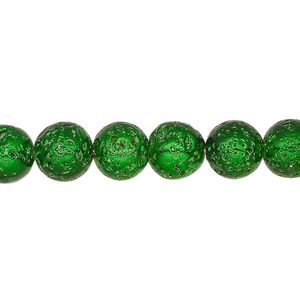 Lava rock 1pkg1, electrocoated round bead 15.5-16 inch 7-8mm