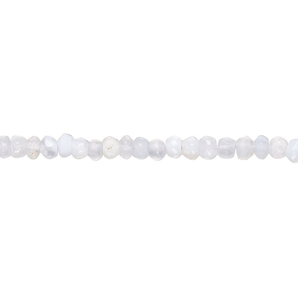 Blue lace agate 1pkg1, hand-cut faceted rondelle bead natural C grade, 10 inch 3x2mm-4x3mm image number 0