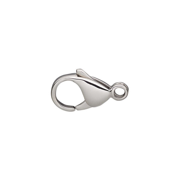 Clasp, lobster claw, stainless steel, 15x10mm round. Sold per pkg of 100. image number 0