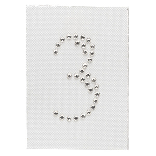 Iron-on transfer 1pk crystal clear, Preciosa Czech crystal 33.5x17.5mm "3" image number 0