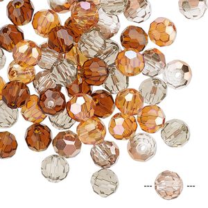 Bead mix 60pk 32 facets fall, Celestial Crystal® 6mm round
