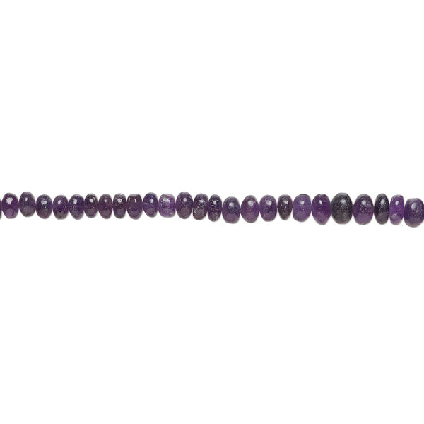 Amethyst 1pkg1, hand-cut rondelle bead natural, 13 inch dark graduated 10x6mm-13x9mm image number 1