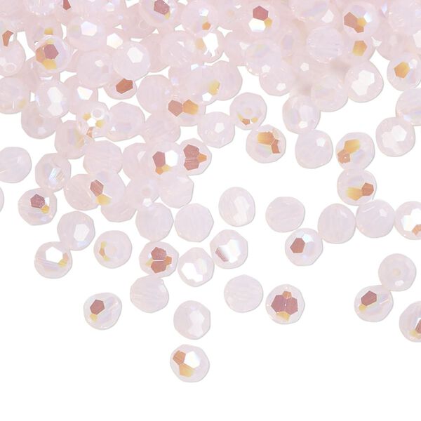 Bead 144pk rose water opal shimmer, Crystal Passions® 4mm round 5000 image number 0