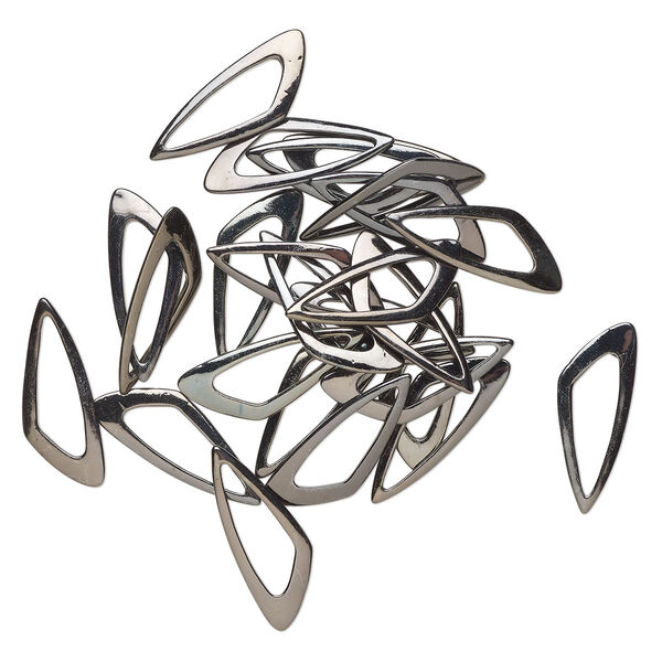 Focal, gunmetal-finished brass, 43x17mm irregular triangle. Sold per pkg of 25. image number 0