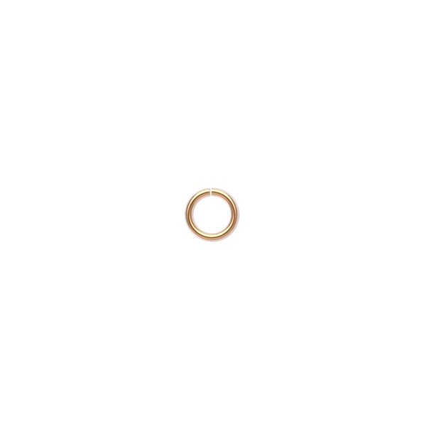 Jump ring, gold-plated brass, 5.5mm round, 4mm inside diameter, 20 gauge. Sold per pkg of 500. image number 0