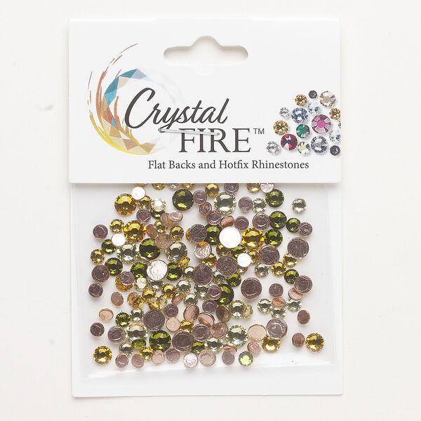Flat back mix 1pkg144 hyacinth / sun / fuchsia foil back, Crystal FIRE®, 3.00-4.80mm hotfix round SS12 / SS16 / SS20 image number 0