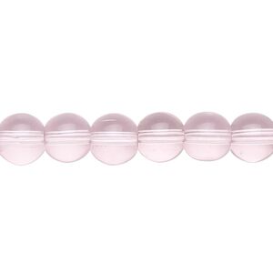 Bead, glass, pink, 8mm round. Sold per 36-inch strand.