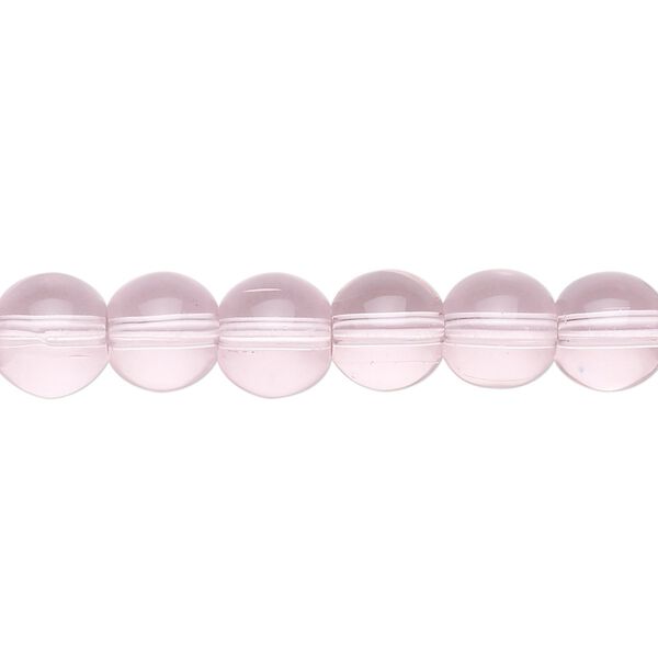 Bead, glass, pink, 8mm round. Sold per 36-inch strand. image number 0