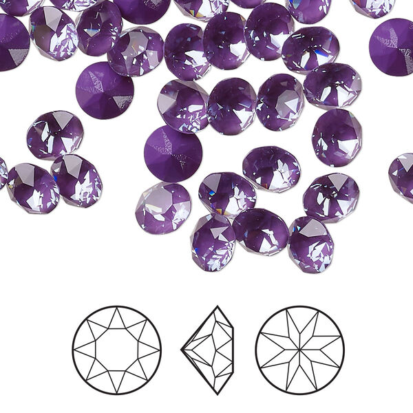 Chaton 12pk crystal purple ignite, Crystal Passions® 6.14 to 6.32mm round SS29 1088 image number 0