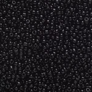 Seed bead, Ming Tree™, glass, pkg/1 pound, #11 round, opaque black.