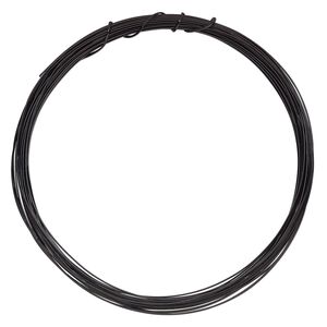 Wire, ParaWire™, black enamel copper, half-round, 21 gauge. Sold per 7-yard section.