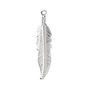 Focal, silver-plated brass, 32x7mm single-sided feather. Sold per pkg of 10.
