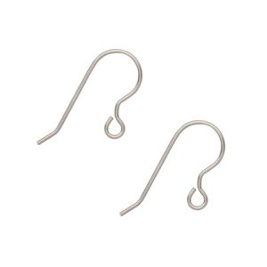 Ear wire fishhook 1pkg100 titanium, 19mm / open loop, 21 gauge 50 pair